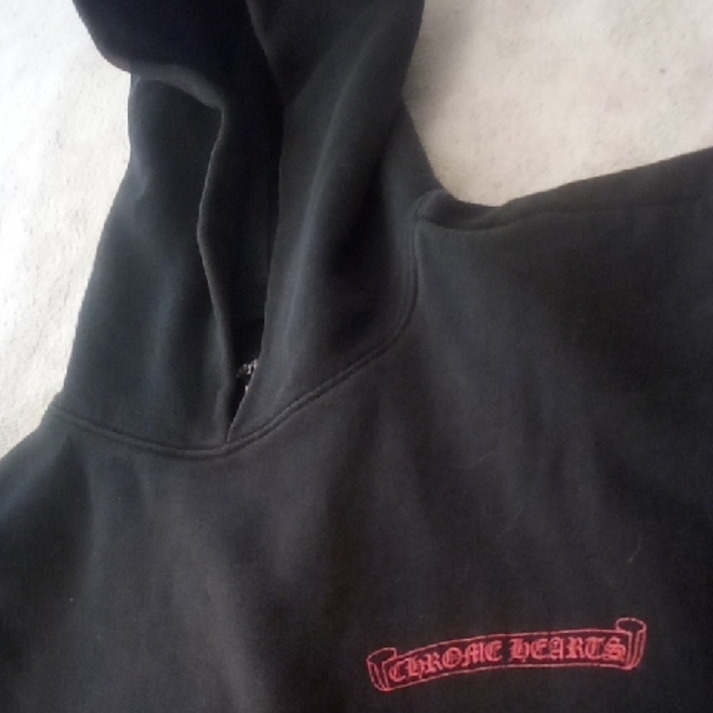 Chrome Hearts Black Hoodie with Red Logo